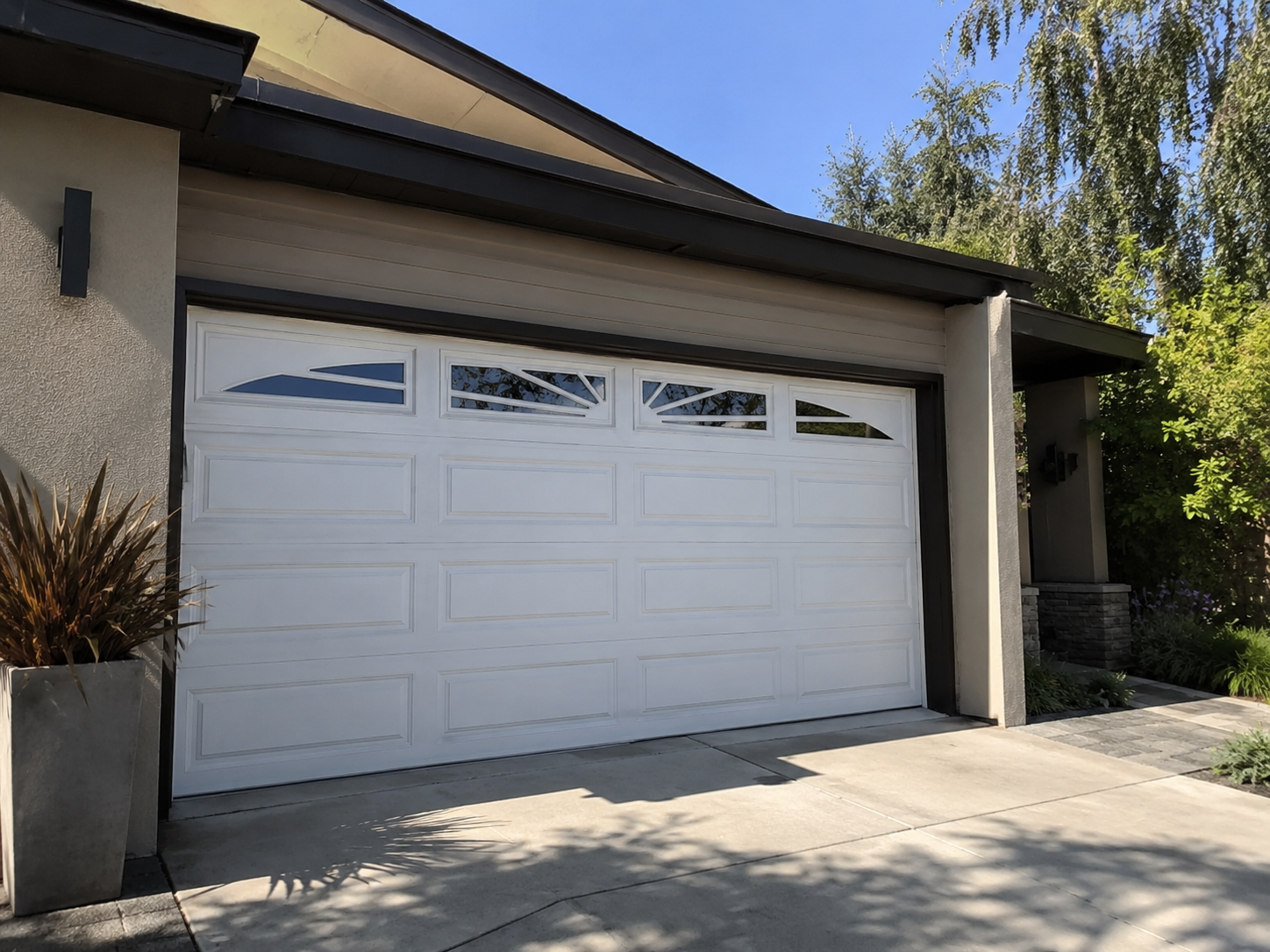 Custom carriage garage door on a Westside Danville luxury home